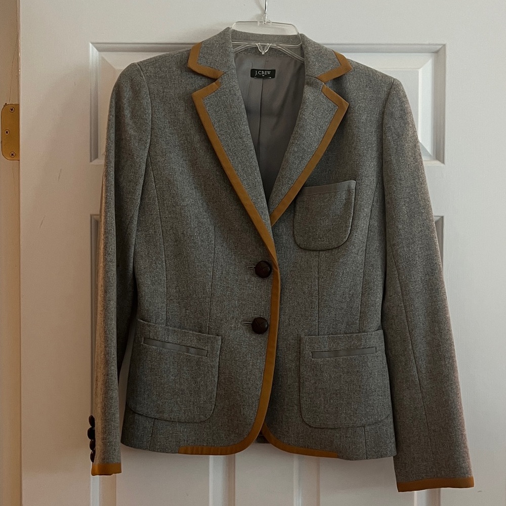 Gray and Tan J Crew Factory Women's Blazer